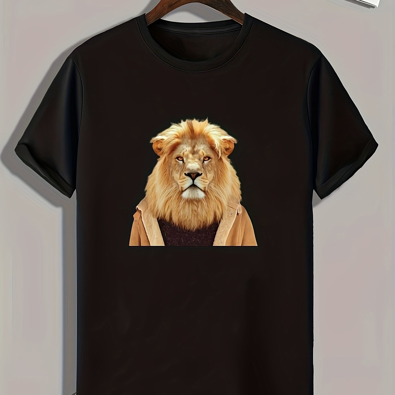 Lion Print Men's Graphic T shirt Comfy Casual Tees For Summer