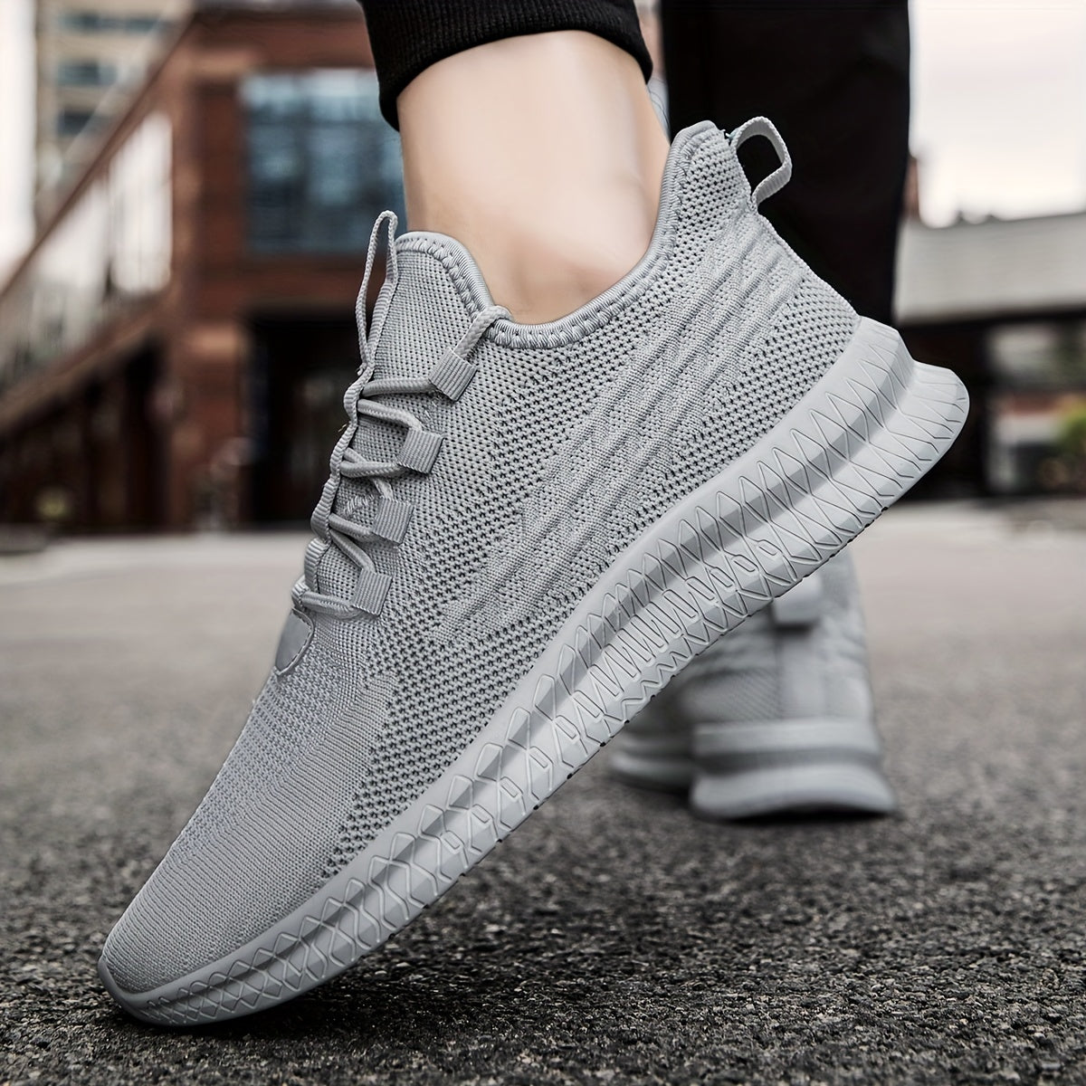 Men's Lightweight Knitted Running Shoes - Spring/Summer