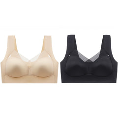 2pcs Mesh Wireless Push Up Intimates Bras Women's Lingerie
