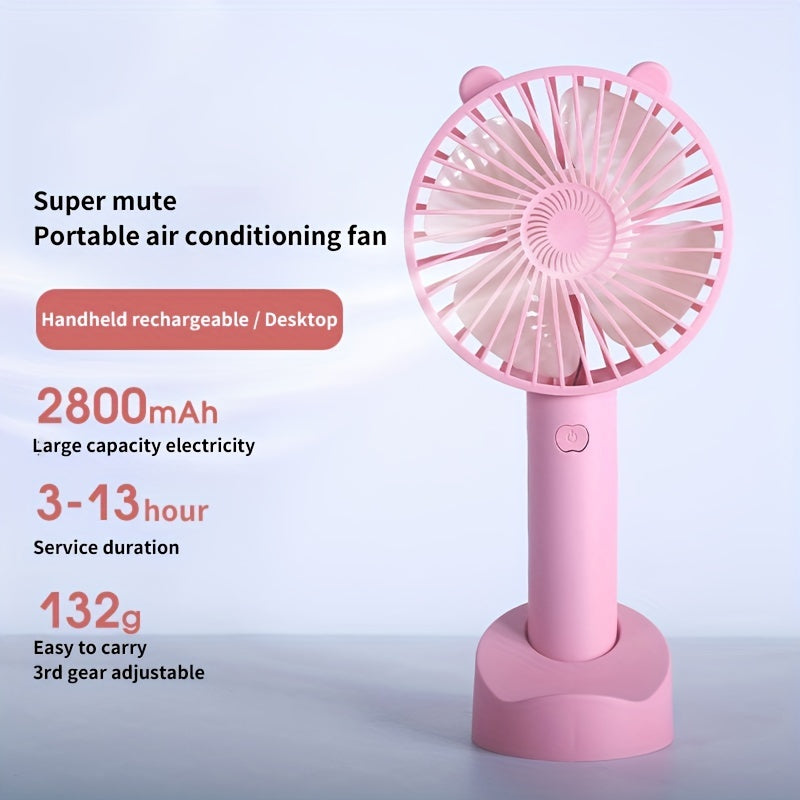 Mini USB Rechargeable Fan Portable Foldable Pocket Quiet Fan
