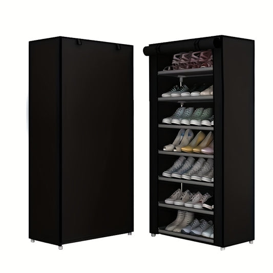 4 6 8 Layer Shoe Rack With Dustproof Curtain Standing Shoe Rack