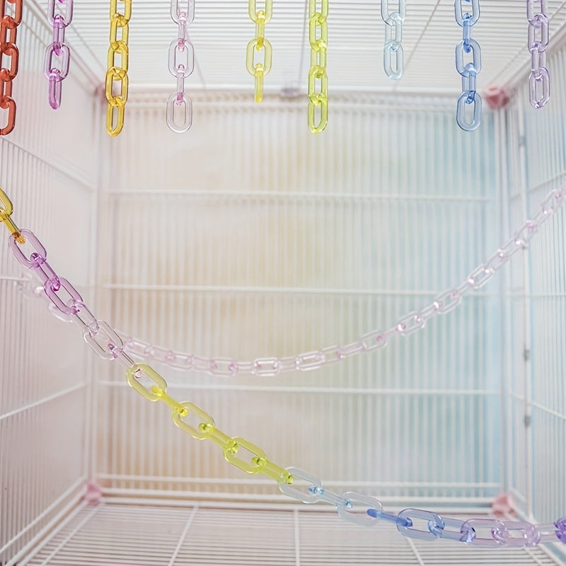 Rainbow Climbing Rope & Chain Links Swing Toy for Birds & Parrots