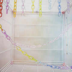Rainbow Climbing Rope & Chain Links Swing Toy for Birds & Parrots