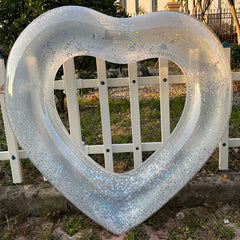 Thick PVC Adult Sequin Inflatable Ring for Couples - Summer Pool Accessory