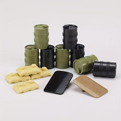 20pcs Small Size Parts Barrel Sandbag Shield Military Model Puzzle DIY Parts
