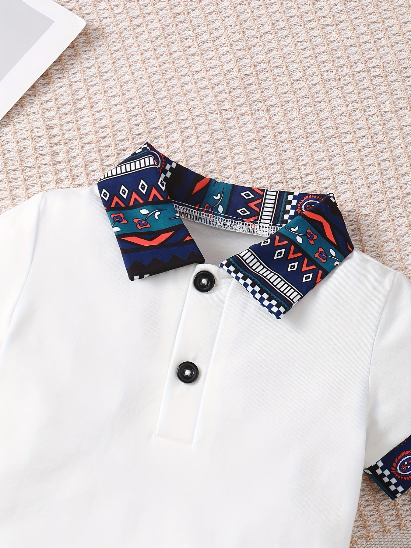 Baby Boys Striped Ethnic Contrast Shirt Shorts Set
