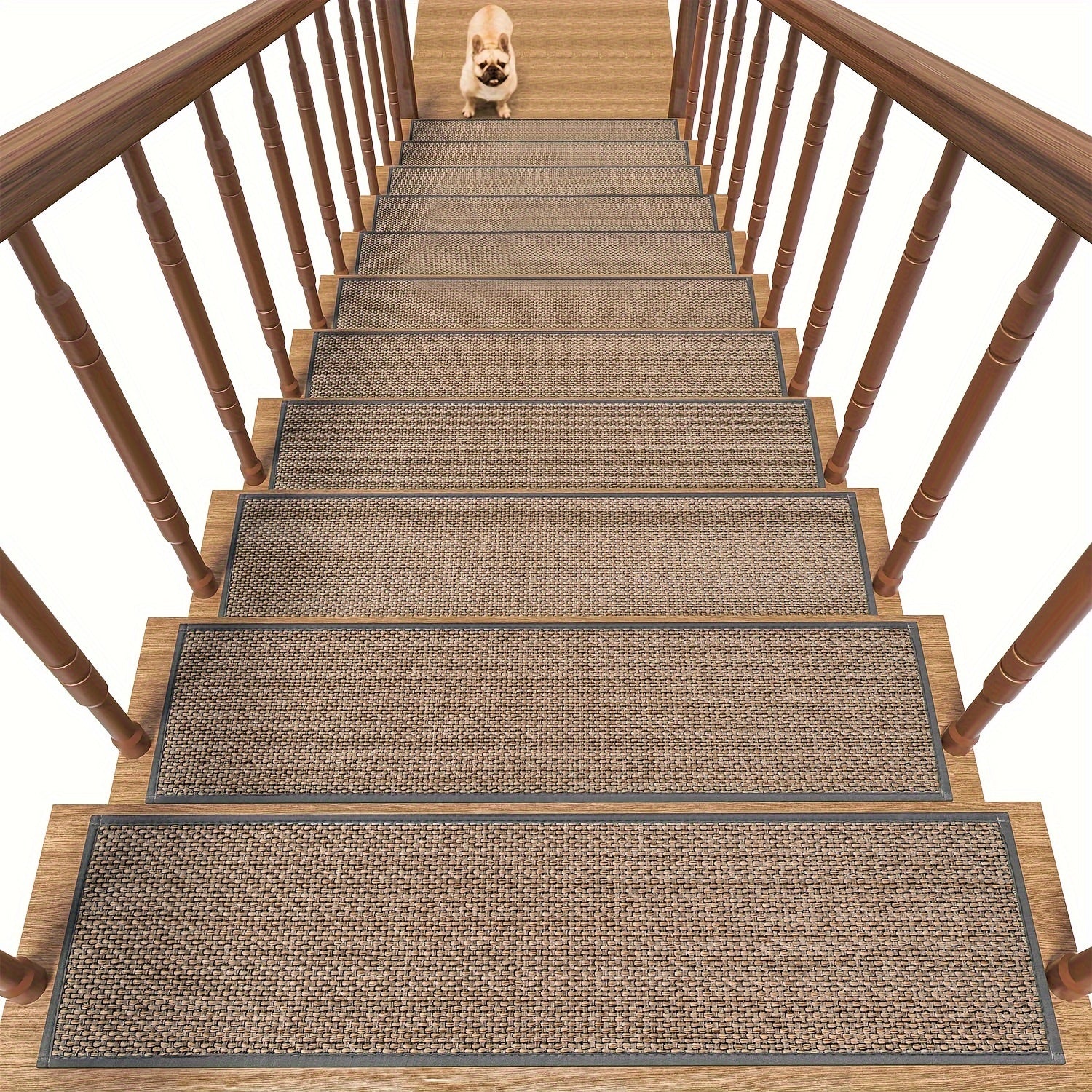 15 Non Slip Carpet Stair Treads - Rubber Backing Safety Rug - Slip Resistant