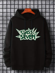 Men's Class Seven Print Hoodie Drawstring Hooded Sweatshirt