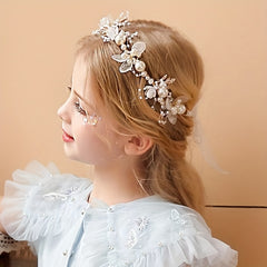 Flower Faux Pearl Headband Hair Accessories for Wedding Party