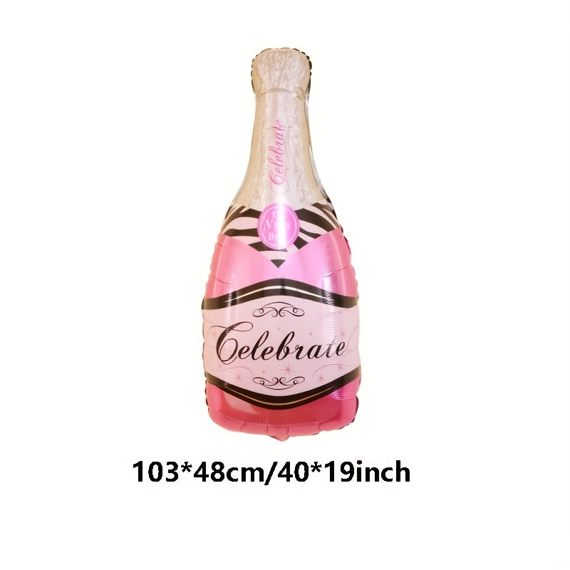 2pcs Pink Theme Wine Glass Balloon Girl Adult Birthday Party Decoration Balloons
