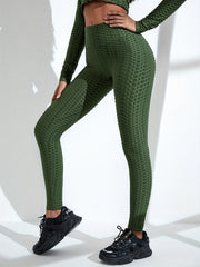 Honeycomb Yoga Leggings Seersucker Fabric Fitness Gym Pants Women's Activewear