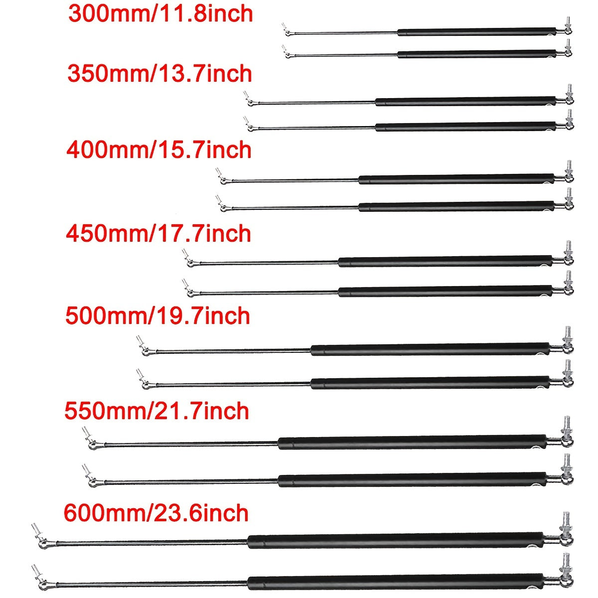 2pcs 300N Car Gas Struts 300 600mm Boost Your Trunk & Bonnet's Performance