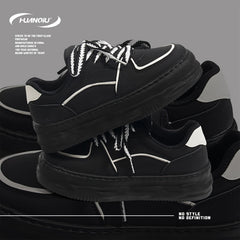 HUANQIU Platform Sneakers For Women Lace up Non slip Comfy Walking Shoes