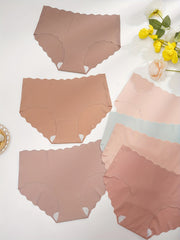 7pcs Scallop Trim Briefs Stretchy Intimates Panties Women's Lingerie