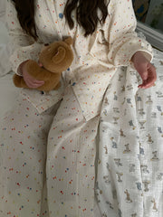 Floral Print Pajama Set Long Sleeve Top & Pants