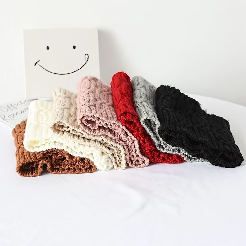 Thin Reversible Knit Scarf Ribbed Mini Snood Neck Warmer