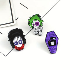 Purple Eyering Doll Girl Brooch for Clothes and Bags