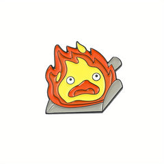 Stickman Little Flame Brooch Pin for Kids