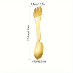 2pcs Stainless Steel Fork Spoon Bottle Opener Can Opener