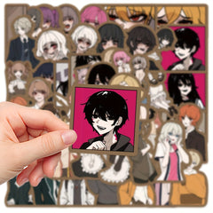 50pcs Blackened Character Graffiti Sticker Waterproof DIY Stickers