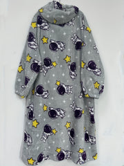 Panda Pattern Flannel Fleece Oversized Sherpa Hooded Wearable Blanket