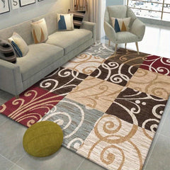Contemporary Floral Area Rug Non-slip Soft Polyester Carpet