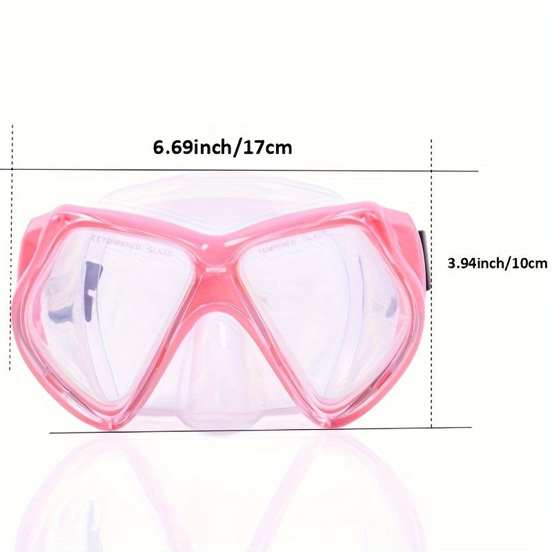 Adult Waterproof Diving Goggles w/ PC Tempered Glass Lenses