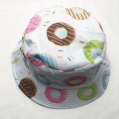 Donut Print Bucket Hat Reversible Lightweight Fisherman Cap
