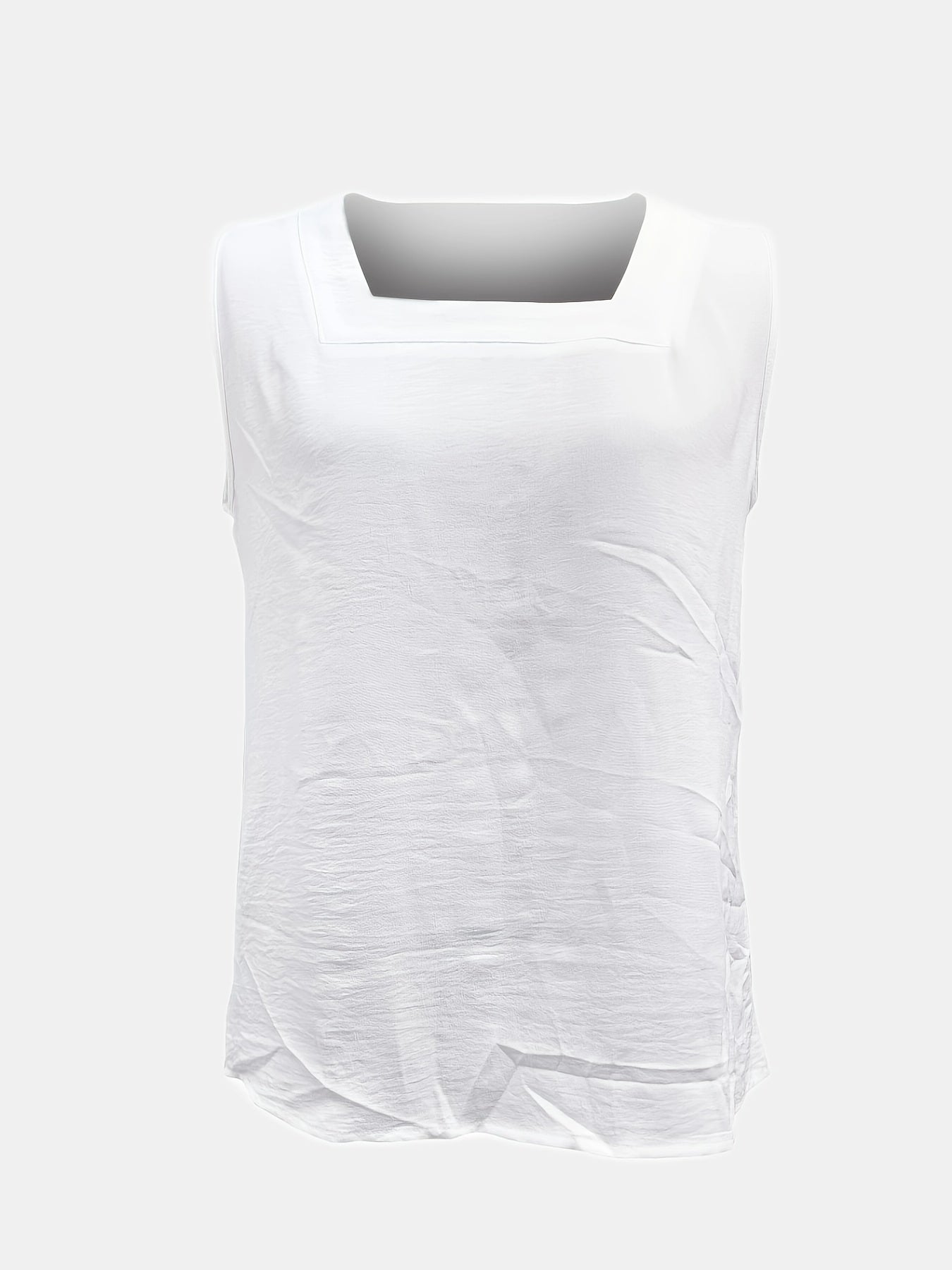 Solid Square Tank Top Sleeveless Casual Summer Women's Clothing