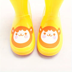 Girls Animal Decorated Solid Rain Boots Slip On Non-slip Waterproof Shoes