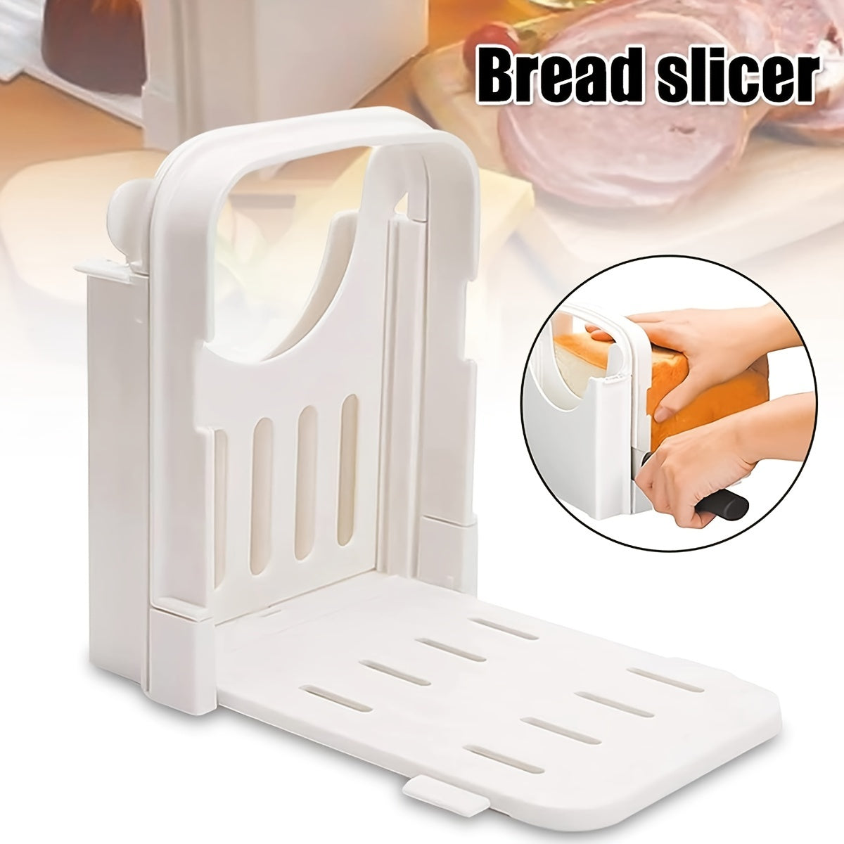Adjustable Foldable Bread Slicer for Perfectly Sliced Bread Every Time