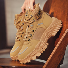 Men's High Top Hiking Boots Non Slip Lace Up Shoes