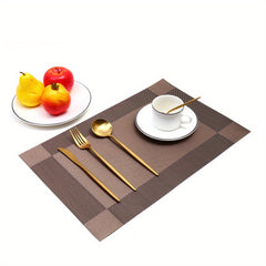 Set of 12 Plastic Place Mats with Diagonal Frame