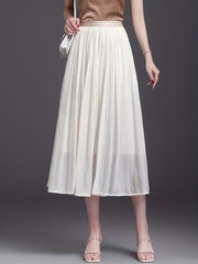 Pleated Elastic Waist Skirt for Women Spring & Summer