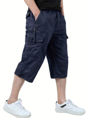 Men's Relaxed Fit Cargo Pants with Zip Pockets