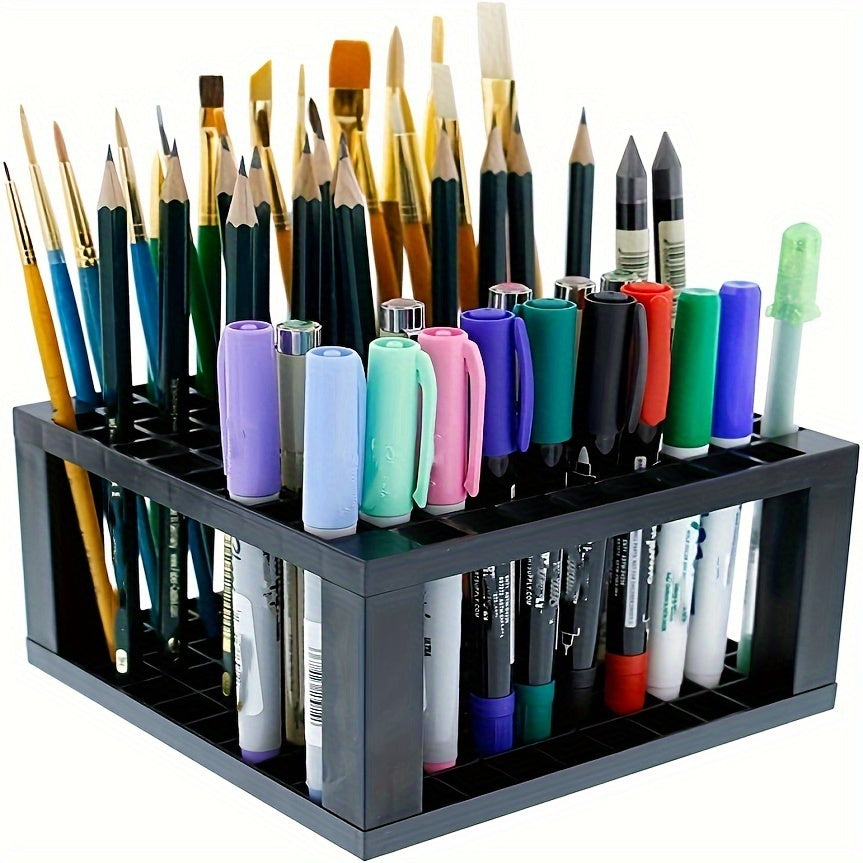 96 Hole Plastic Pencil & Brush Holder Desktop Organizer
