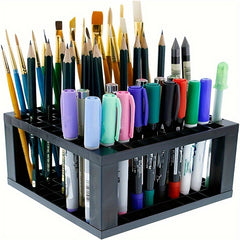 96 Hole Plastic Pencil & Brush Holder Desktop Organizer