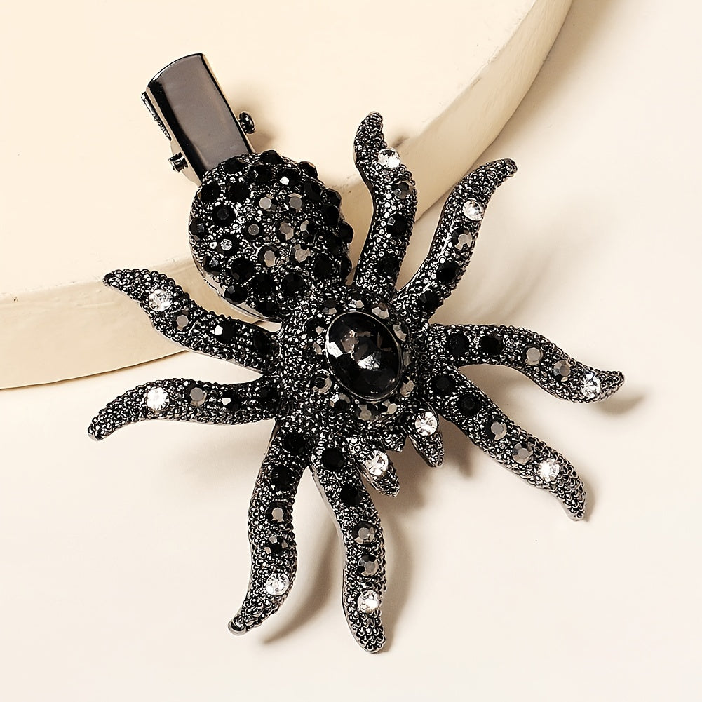Gothic Spider Hair Clip Gem Hair Piece Barrette