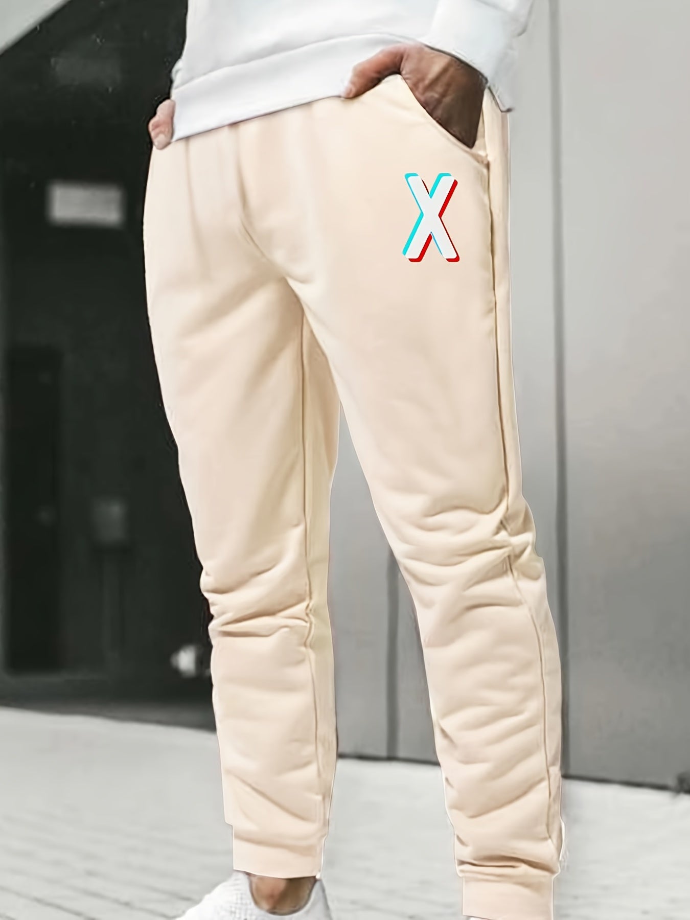 Cartoon Print Men's Sports Pants Casual Drawstring Jogging Trousers