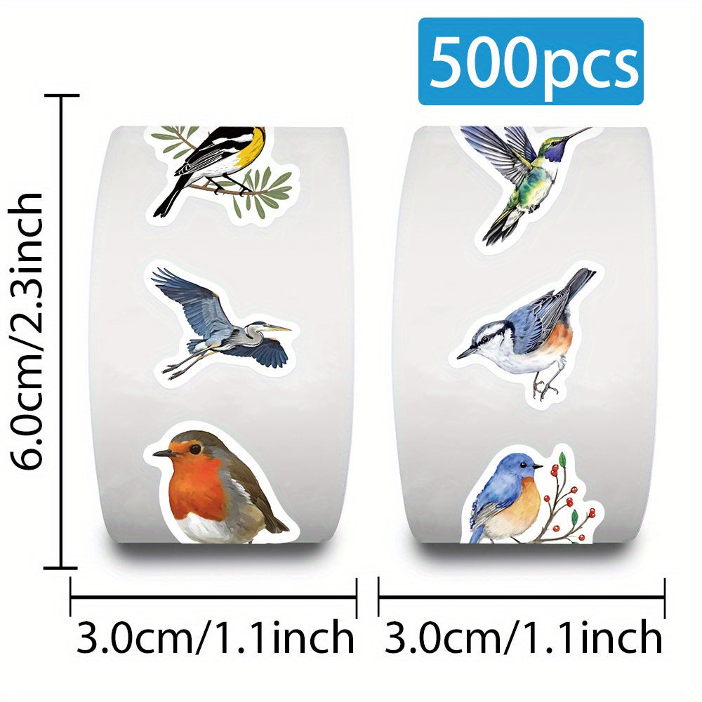 500pcs Bird Sticker Roll Bird Stickers Animal Stickers Bird Toys