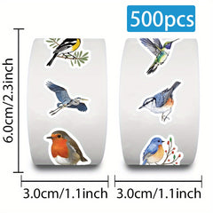 500pcs Bird Sticker Roll Bird Stickers Animal Stickers Bird Toys