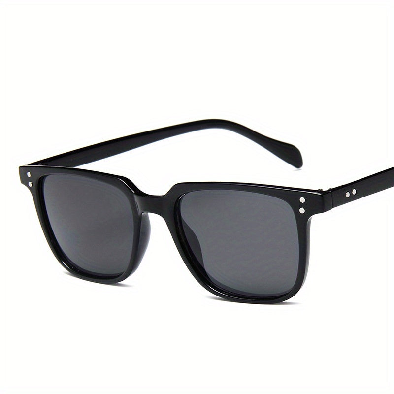 Vintage Leopard Green Square Sunglasses Men Driving Sunshade Glasses