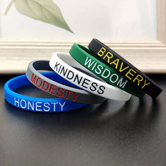 Sporty Silicone Bracelet with Bold Letter Graphics