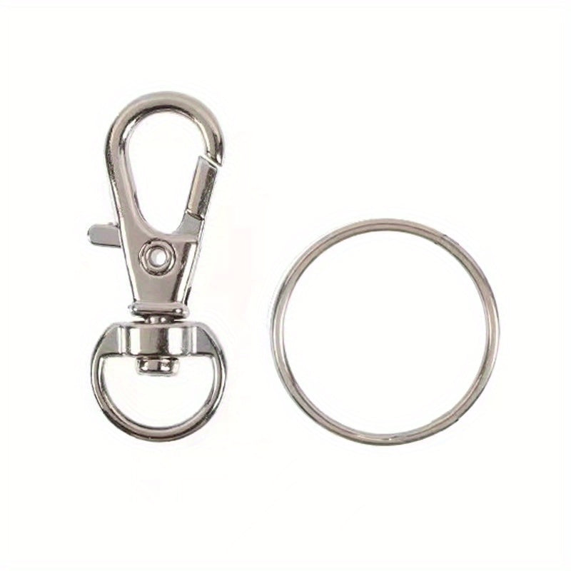 20pcs Key Chain Clamp Hook Kit Rotary Buckle Lanyard Spring Hook With Key Ring