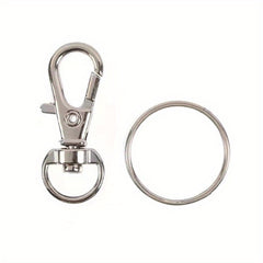 20pcs Key Chain Clamp Hook Kit Rotary Buckle Lanyard Spring Hook With Key Ring