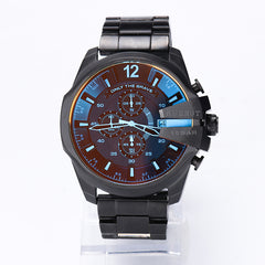 KUERST Steel Strap Large Dial Chronograph Quartz Watch For Teenagers