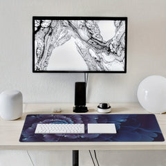 Lotus Floral Flower Textured Mouse Pad 35.4in X 15.7in Non-Slip Rubber Base