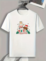 Christmas Style Pattern Print Men's Comfy Sports T-shirt Graphic Tee