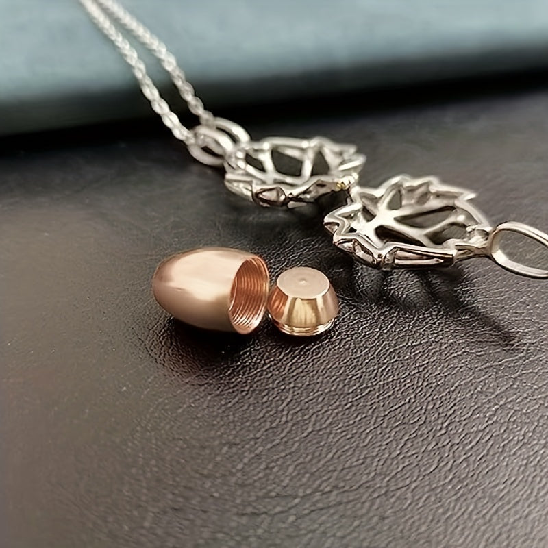 Lotus Flower Cremation Necklace with Keepsake Urn
