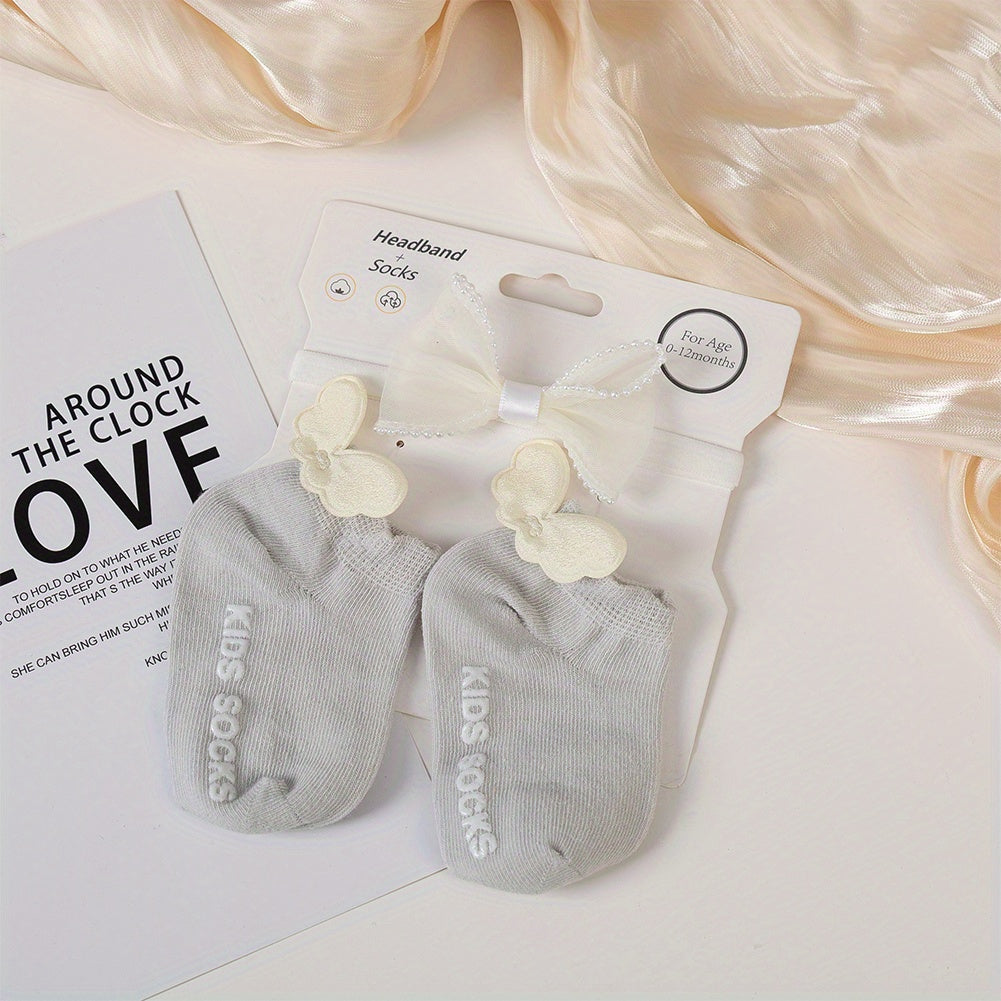 Princess Socks & Headband Set for Baby Girls 0-12 Months